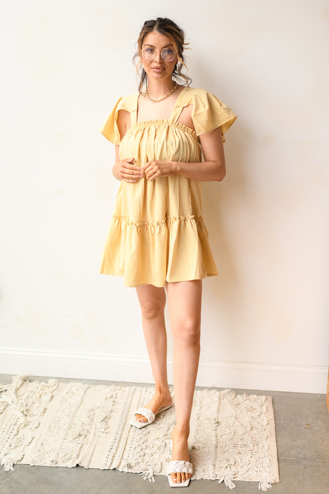 flutter babydoll mini dress