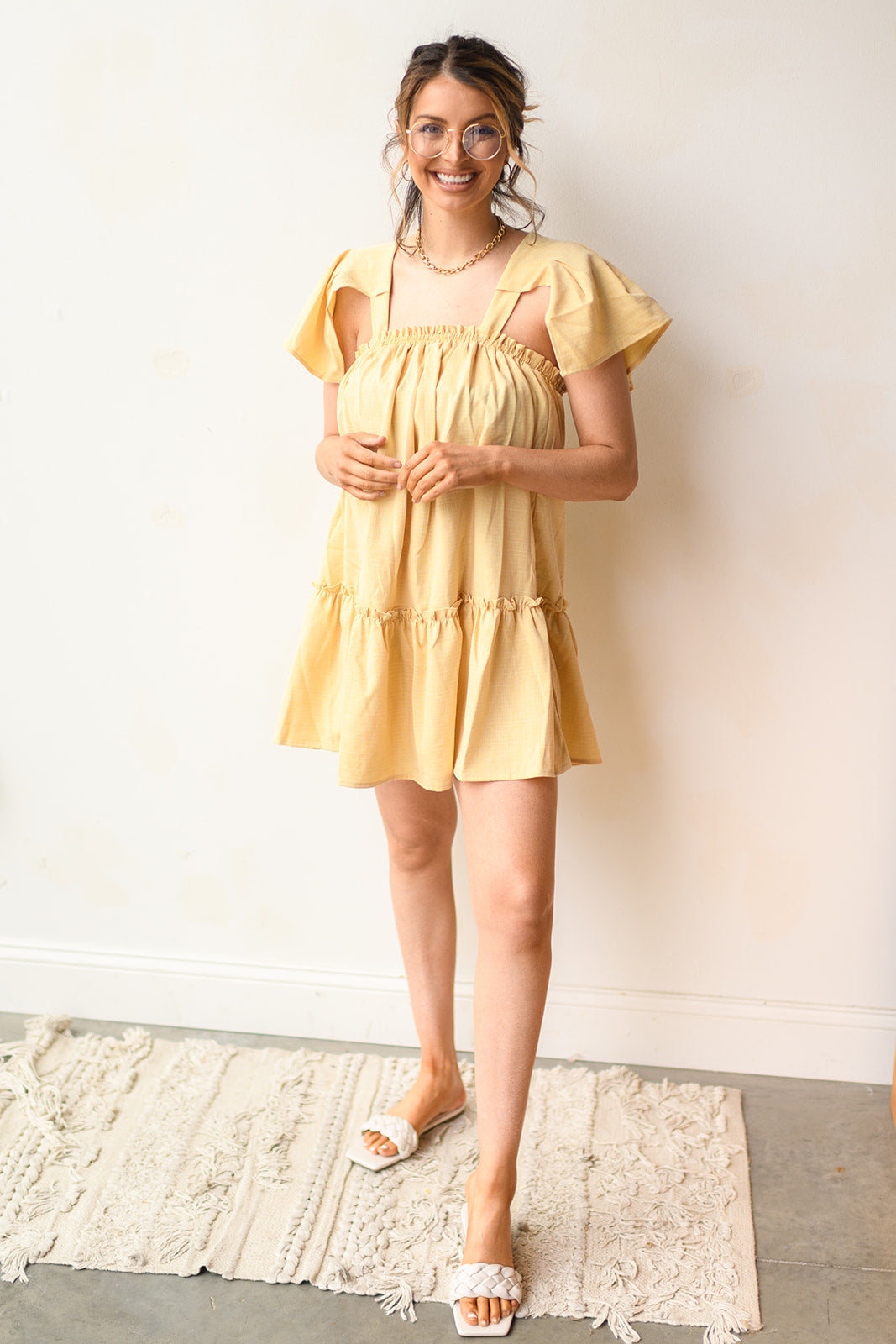 flutter babydoll mini dress